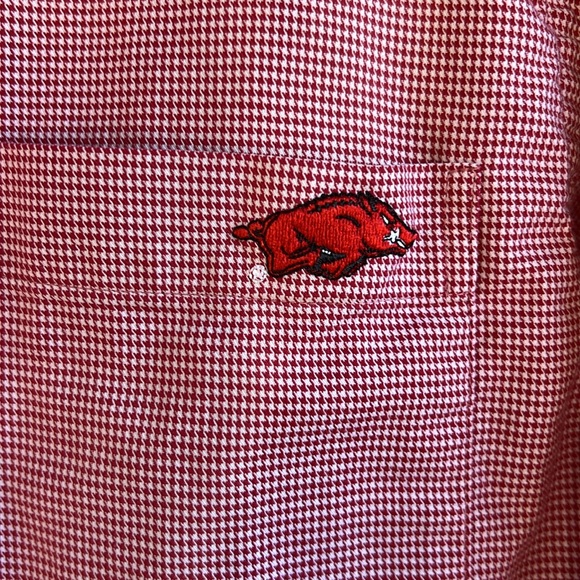 Arkansas Razorback Hogs blouse red and white - Picture 2 of 4